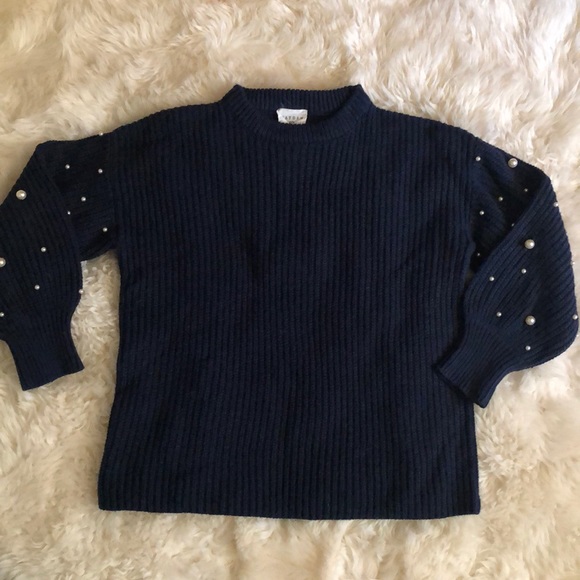 Hayden Girls Sweater with Pearl beaded sleeve - Picture 2 of 8